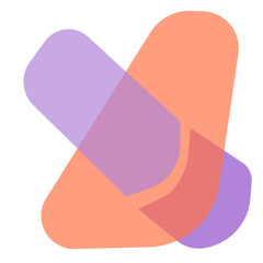 vector illustration of a hand holding a pink ribbon. Abstract Overlapping Shapes in Soft Colors

