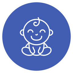 Smiling Baby icon vector image. Can be used for Baby Shower.