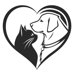 Minimalist Pet Care Symbol Vector
