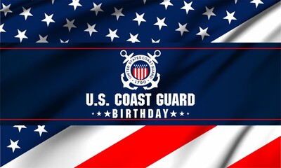 U.S. Coast Guard Birthday Design concept , vektor background banner