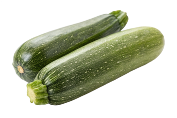 Green zucchini pair isolated on transparent background