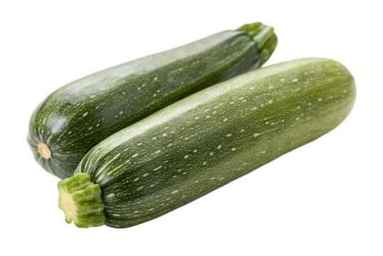 Green zucchini pair isolated on transparent background