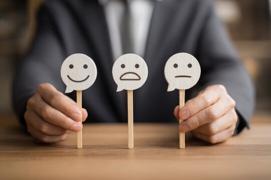 Corporate customer feedback evaluation on emotional satisfaction professional assessment of engagement in business environment