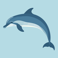 Obraz premium Dolphin leaping, stylized illustration