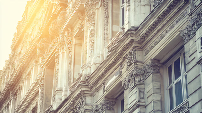 Historic building featuring a classic clock tower adorned with intricate architectural details