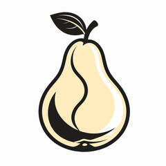 Outlined pear fruit graphic