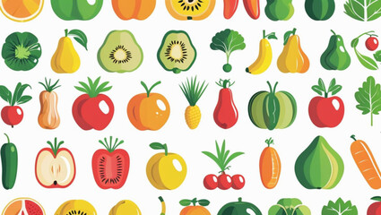  Fresh fruits and vegetables pattern