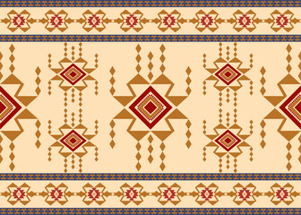 Geometric ethnic seamless pattern, traditional Design for background ,carpet ,wallpaper, clothing, wrapping, Batik fabric,Vector illustration 300 dpi 