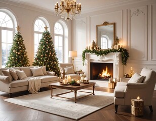 Luxurious Christmas Living Room