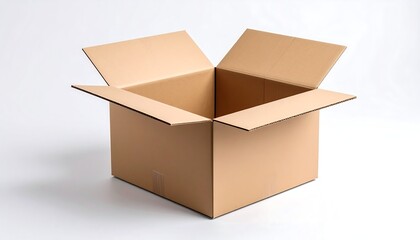 Empty cardboard box on white background
