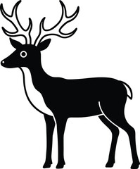 Majestic reindeer silhouette vector illustration