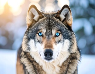 Obraz premium Majestic wolf in winter landscape