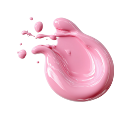 Dynamic pink paint splash action digital minimalist view creativity isolated on transparent background, png