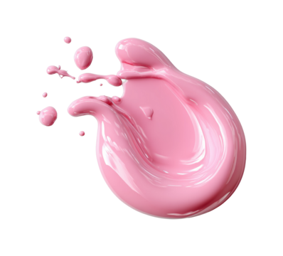 Dynamic pink paint splash action digital minimalist view creativity isolated on transparent background, png