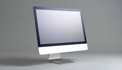 Simple desktop computer monitor against a gray background