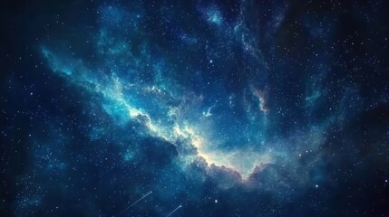 Fototapeta premium Deep space nebula with stardust and shooting stars.