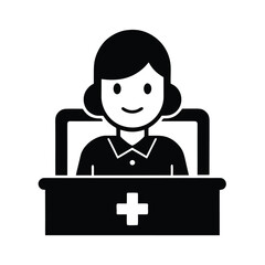 Professional hospital receptionist icon for medical and healthcare services