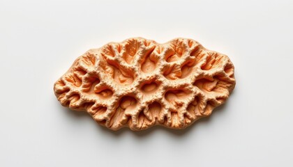 a high resolution, ultra sharp isolated texture sample of coral texture, placed on a pure white background with no shadow or minimal soft shadows only