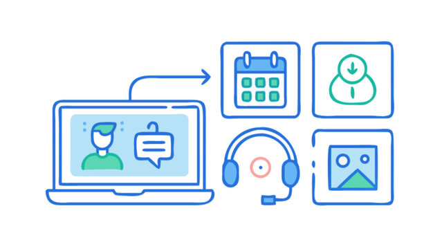 communication icons set