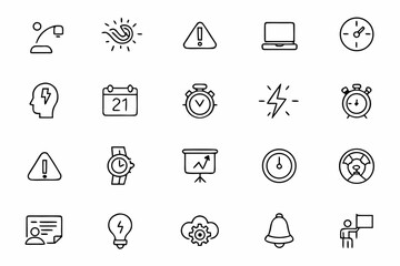 A symbolic and abstract line bundle themed around urgency and deliverables &mdash; ideal for business creatives, productivity tools, and editorial design