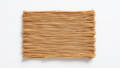 a high resolution, ultra sharp isolated texture sample of reed mat, placed on a pure white background with no shadow or minimal soft shadows only