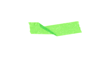 Adhesive paper tape isolated on a Transparent background, Green paper torn or ripped pieces PNG