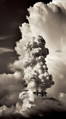 Monochrome atmosphere with stormy weather