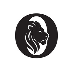 Majestic lion head profile within a circular emblem regal