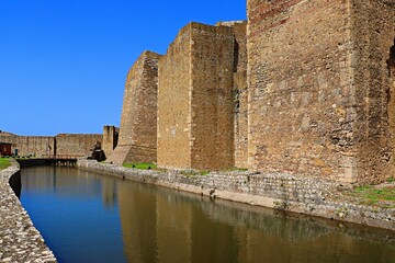 Obraz premium Fortress walls and towers of Smederevo Fortress in Serbia 
