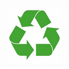 Fototapeta premium Green Recycling Arrows Logo Symbol on White Background Eco Friendly Waste Management