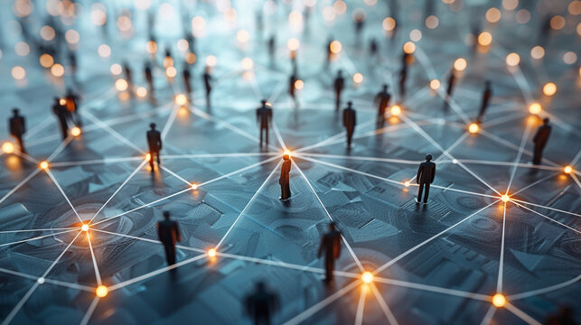 Connected people network on global currency background