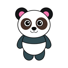Cute cartoon panda illustration on white background