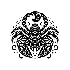 Monoline scorpion in tribal style