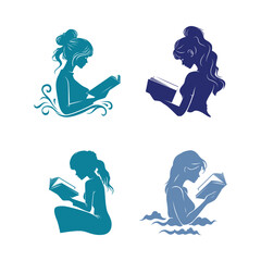 Little Girl Reading a Story by Herself
