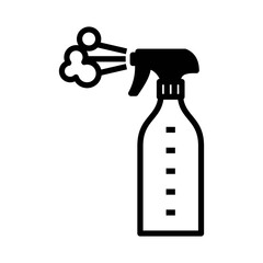 black and white vector illustration icon of a spray bottle isolated on transparent background