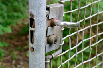 A Metal Gate with Latch and Lock