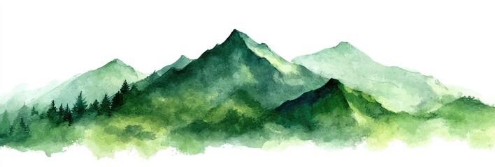 Obraz premium Watercolor mountain range