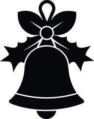Christmas bell silhouette vector graphic design element