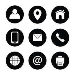 Flat Contact and Communication Icon Collection