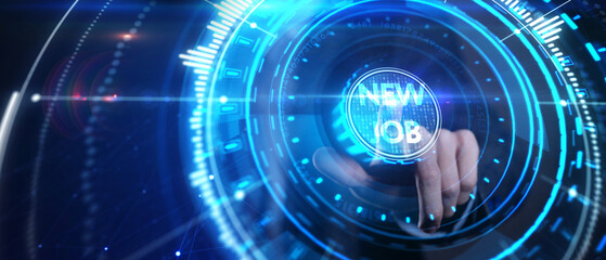 Business, Technology, Internet and network concept: New Job.