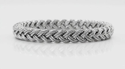 Naklejka premium Close-up braided metal ring