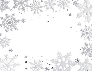 Minimal Snowflake Frame Festive Background, Corner Design, transparent center png