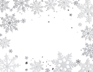 Minimal Snowflake Frame Festive Background, Corner Design, transparent center png