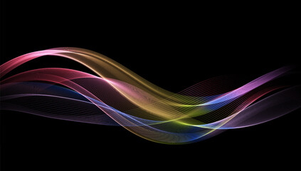 Abstract blue pink motion light glow effect. Magic shiny line.