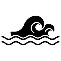 Obraz premium silhouette sea wave icon vector silhouette