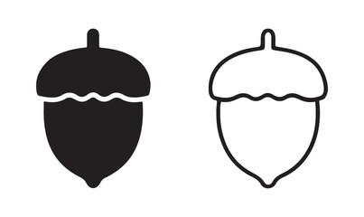 Acorn Icon Set Flat Outline Style