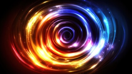 Dynamic Swirl of Radiant Light: Abstract Energy Vortex with Vibrant Color Gradients