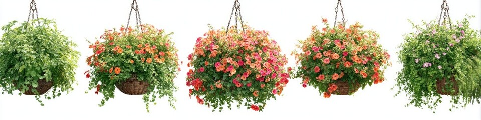 Hanging Baskets with Vibrant Blooms