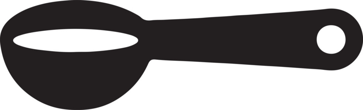 Silhouette vector of a measuring spoon set, ideal for kitchen, cooking, and recipe design illustrations.