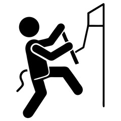 silhouette rock climbing icon vector silhouette